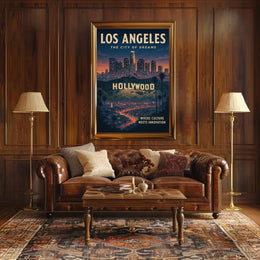 Los Angeles Dreams: Hollywood Sign & Skyline Poster