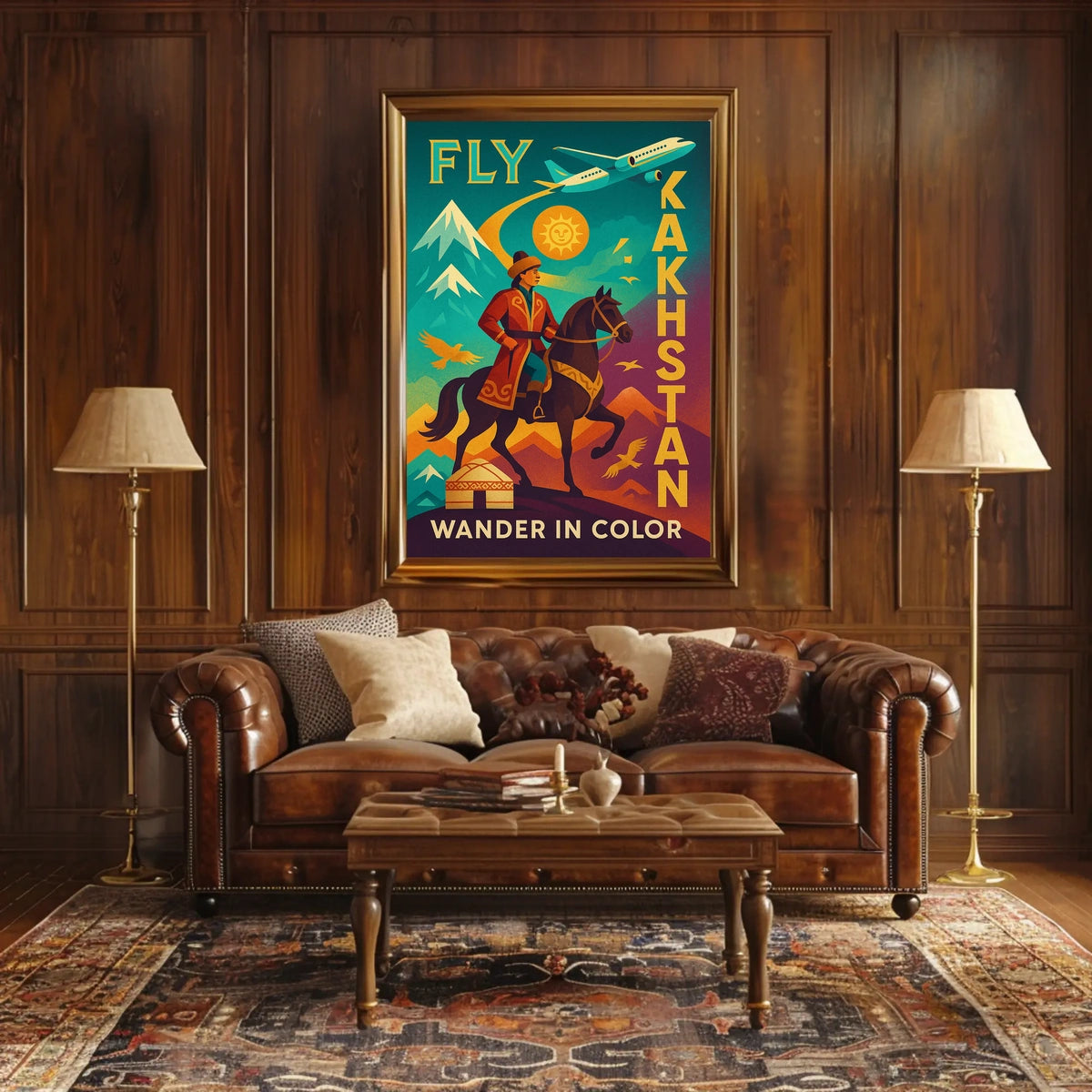 Fly Kazakhstan Wander In Color Poster