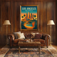 Los Angeles Dreamscape Vintage Travel Poster Art