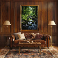 Tranquil Forest Stream Artistic Nature Poster