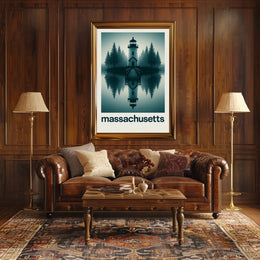 Tranquil Lighthouse in Massachusetts Poster
