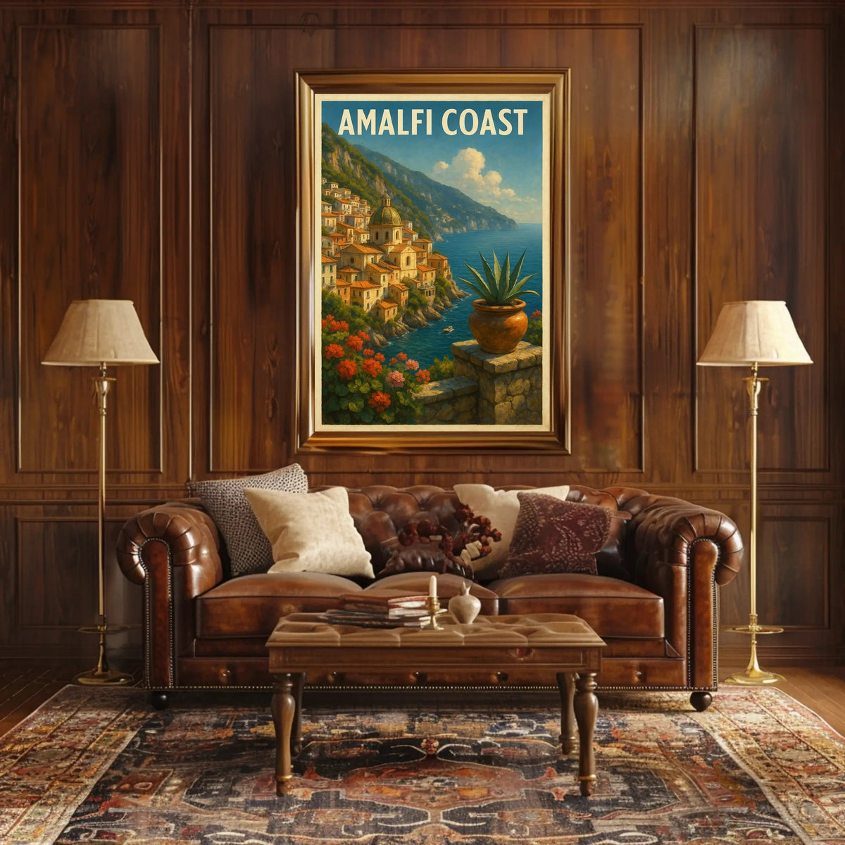 Amalfi Coast Poster Wall Art For Coastal Home Decor