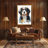 Majestic Canine Watercolor Poster Wall Art Print