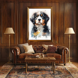 Majestic Canine Watercolor Poster Wall Art Print