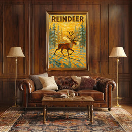 Reindeer In Winter Wonderland Poster