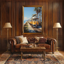 Coastal Train Journey Poster