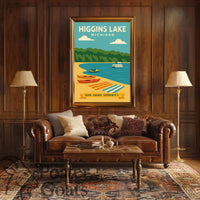 Higgins Lake Michigan Travel Poster