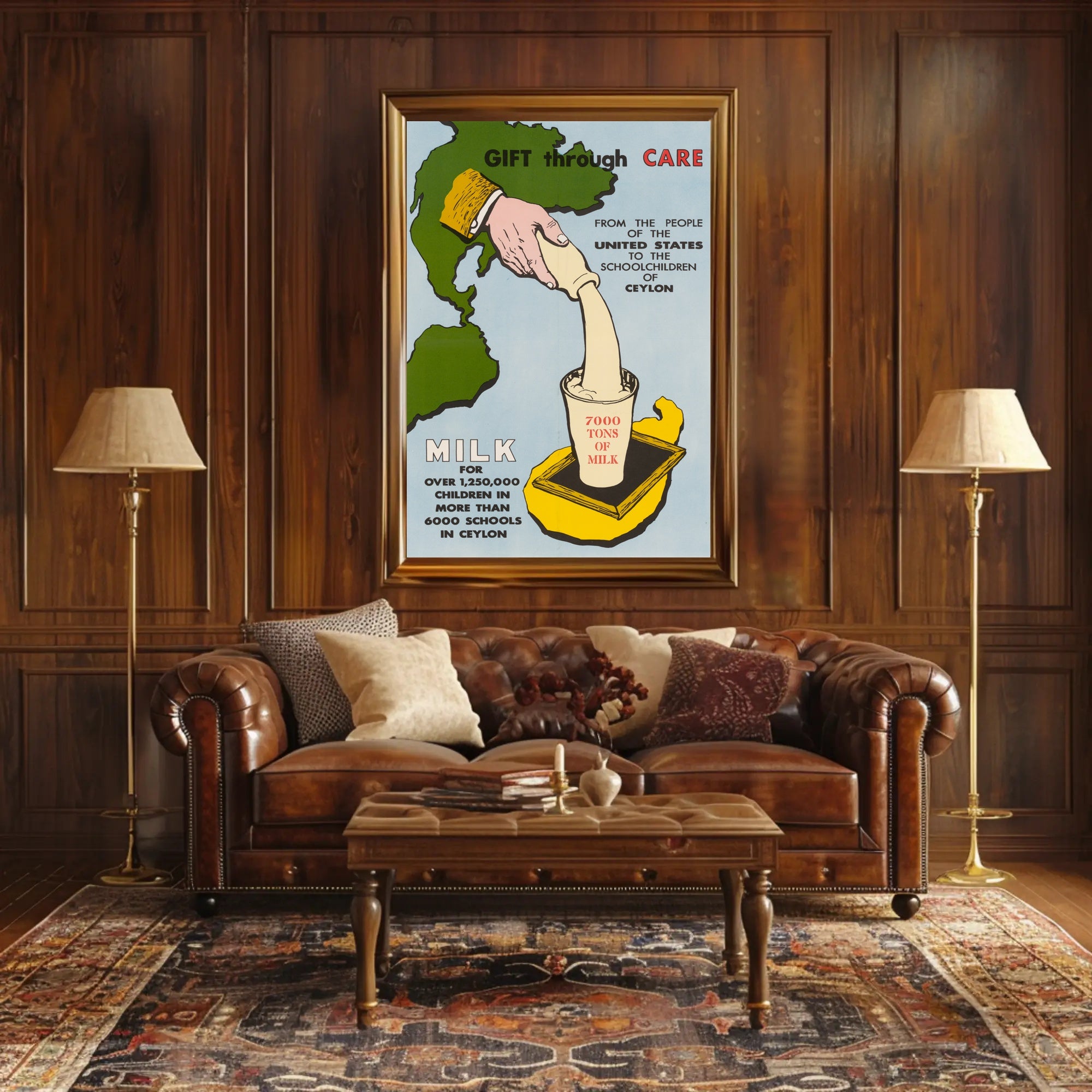 Humanitarian Aid Milk Initiative Vintage Educational or Infographic Poster PosterGoat
