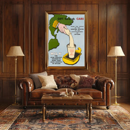 Humanitarian Aid Milk Initiative Vintage Educational or Infographic Poster PosterGoat