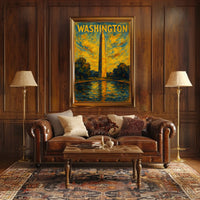 Washington Monument At Sunset Poster
