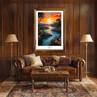 Bali Sunset Tropical Getaway Travel Poster PosterGoat