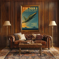F-5E Tiger II Fighter Jet Vintage Military Recruitment Poster
