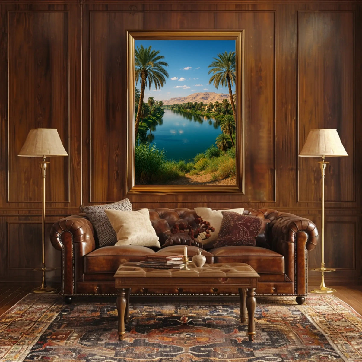 Serene Riverside Oasis Poster