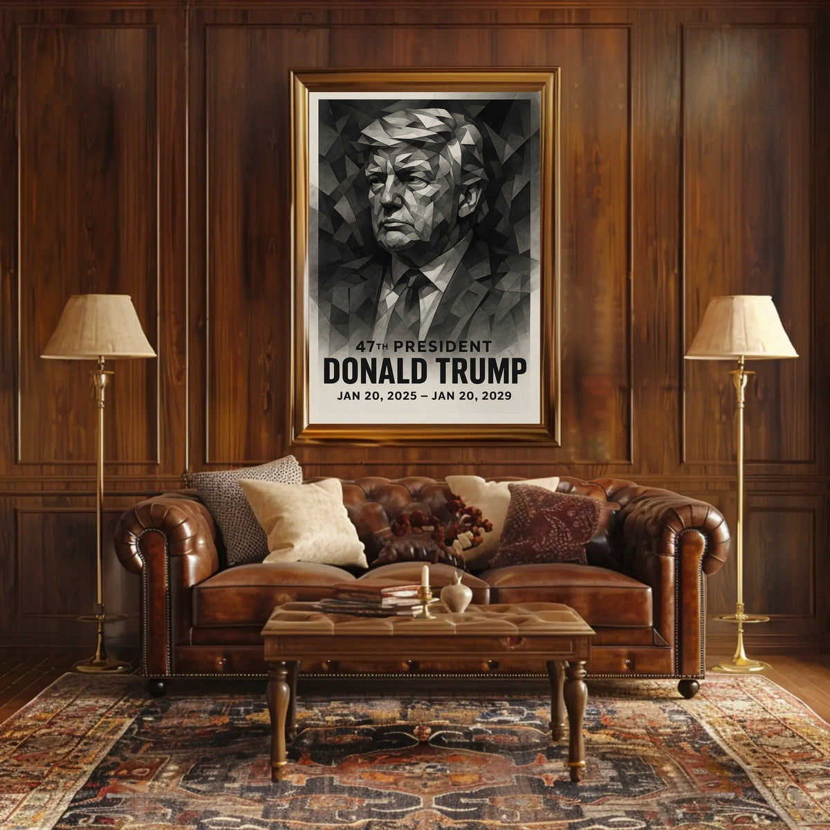 Stylized Geometric American Political Leadership Poster