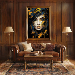 Modern Abstract Woman's Face Art Poster