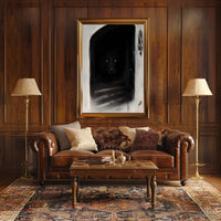 Wolf's Gaze: Mysterious Shadows Animal Poster PosterGoat