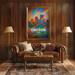 Dayton Ohio Cityscape Digital Painting Decor Lovers Poster