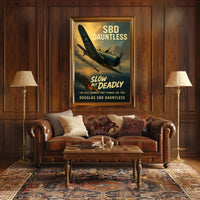 Douglas SBD Dauntless Action Scene WWII Poster