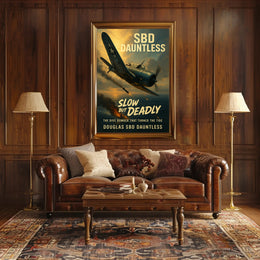 Douglas SBD Dauntless Action Scene WWII Poster