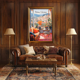 Vibrant Cityscape in Xian China Modern Travel Poster