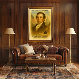 James Monroe 5th President of the United States Vintage Watercolor Poster