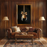 Golden Bell With Ribbon Poster