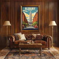 Albany Poster Vintage Cityscape Urban Historic Wall Art