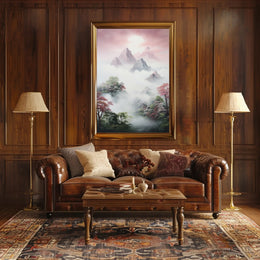 Serene Mountain Landscape in Timeless Artistic Poster