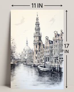 Amsterdam Canal Scene Poster