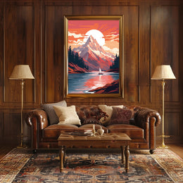 Serene Mountain Retreat Poster PosterGoat