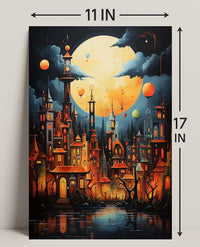 Enchanted Moonlit Cityscape Poster