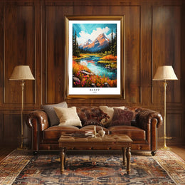 Banff Scenic Landscape Modern National Park Poster PosterGoat