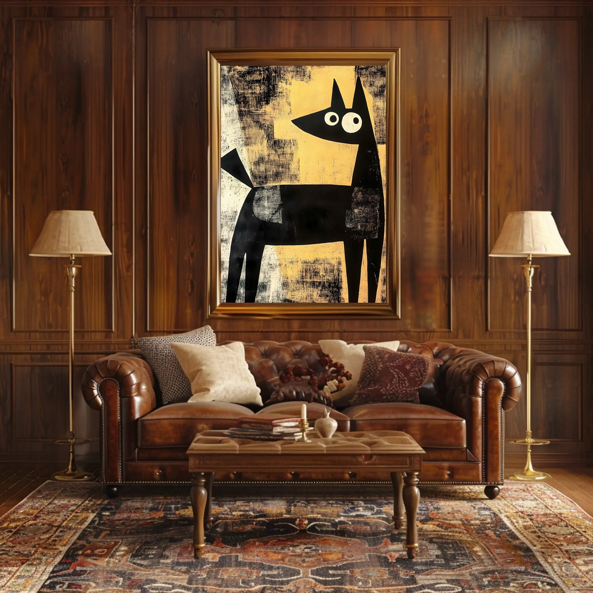Abstract Canine Poster Modern Minimalist Dog Wall Art