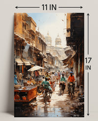 Bustling Market Street Poster