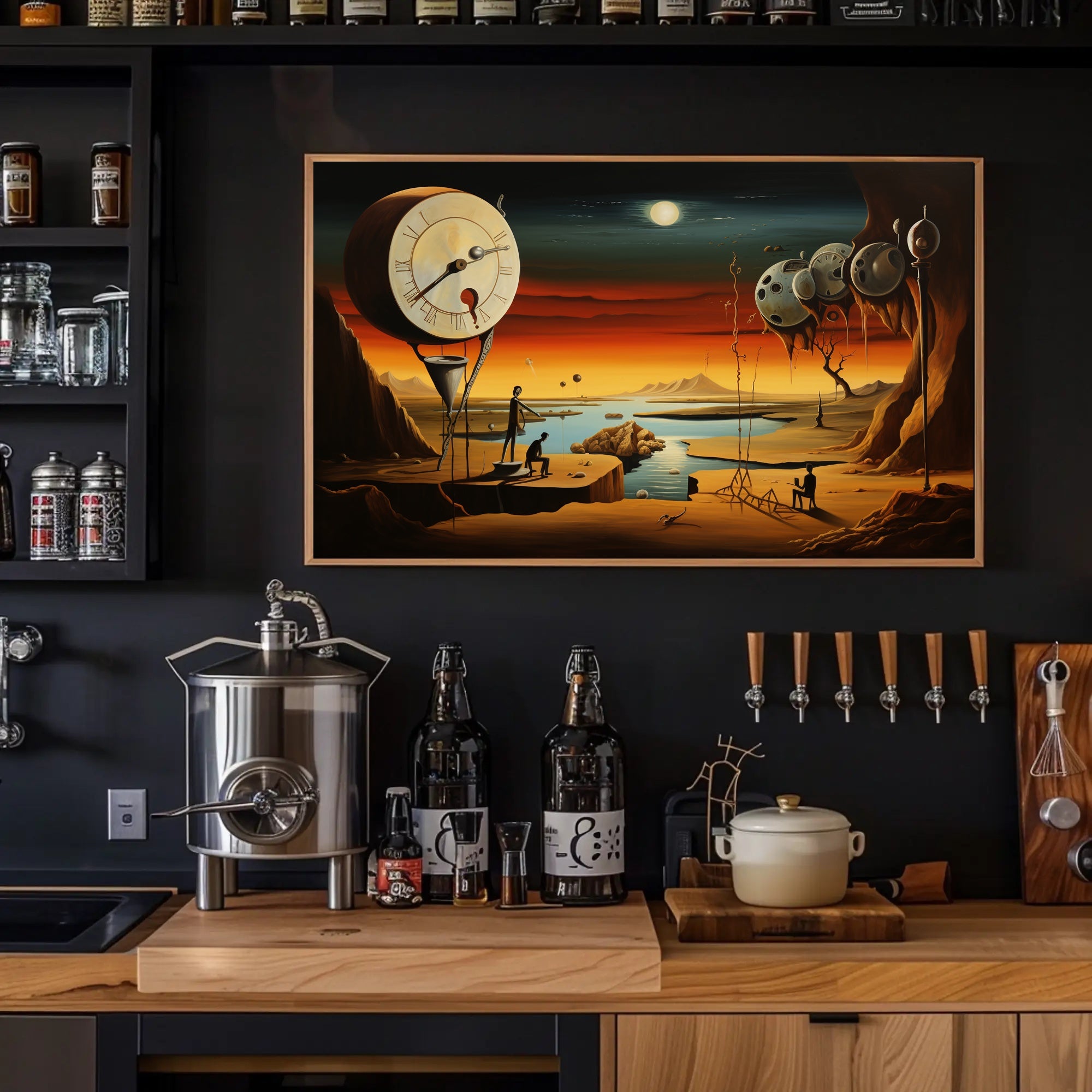 Surreal Desert Timepiece: Abstract or Artistic Poster