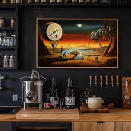 Surreal Desert Timepiece: Abstract or Artistic Poster