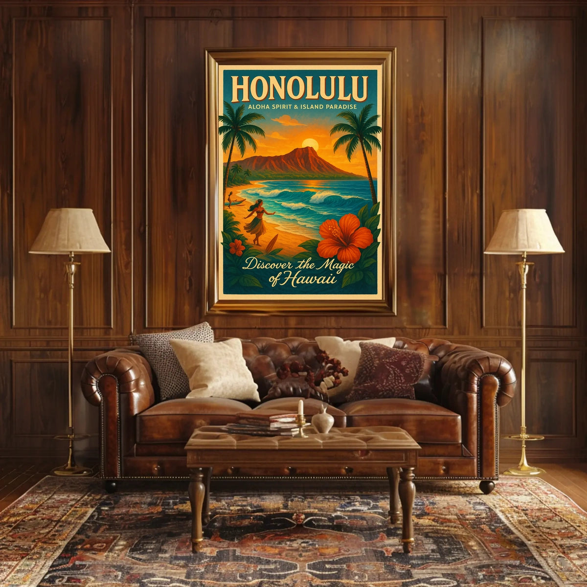 Hawaiian Paradise Vintage Travel Poster Discover Adventure