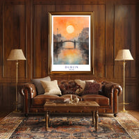 Sunset Over Dublin Bridge Poster PosterGoat