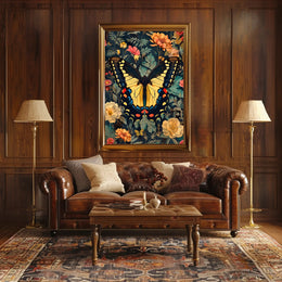 Butterfly Symphony: Vibrant Botanical Modern Art Animal Poster