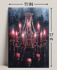 Gothic Chandelier Of Skulls Poster