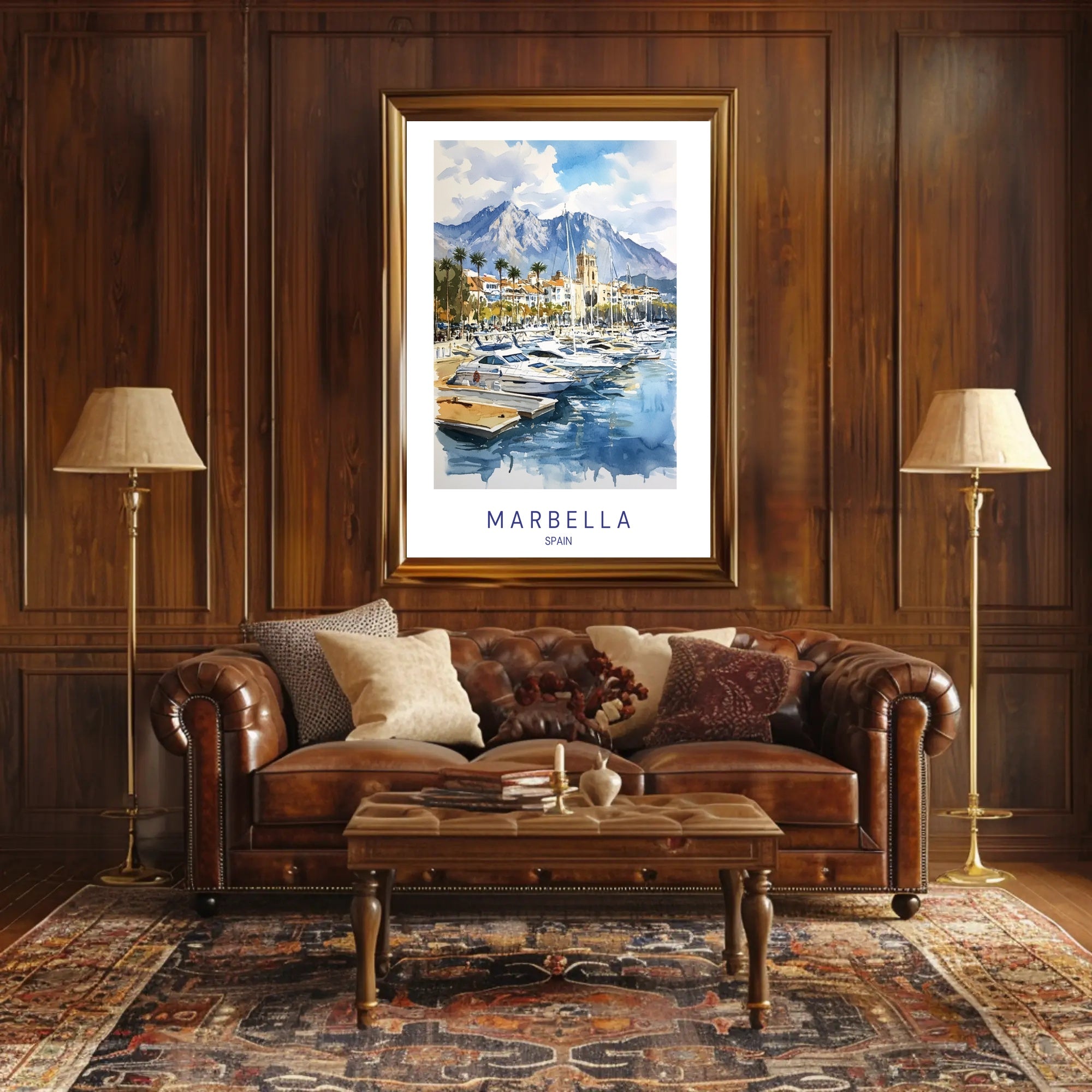 Marbella Harbor Poster PosterGoat