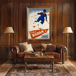 Skis Badan Advertisement Poster PosterGoat