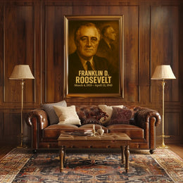 Franklin D Roosevelt Vintage Presidential Poster Analog Film Aesthetic Portrait Historical Wall Art Print