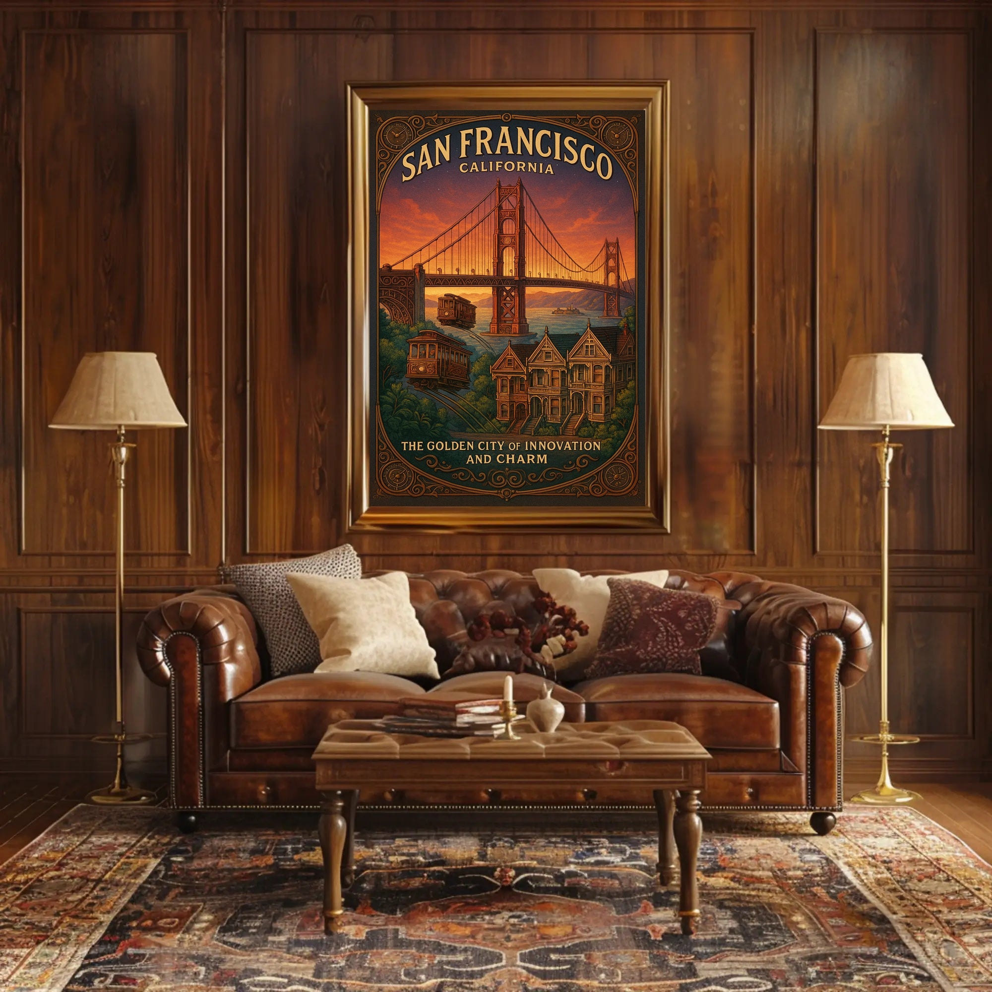 San Francisco Travel Poster Vintage City Wall Art