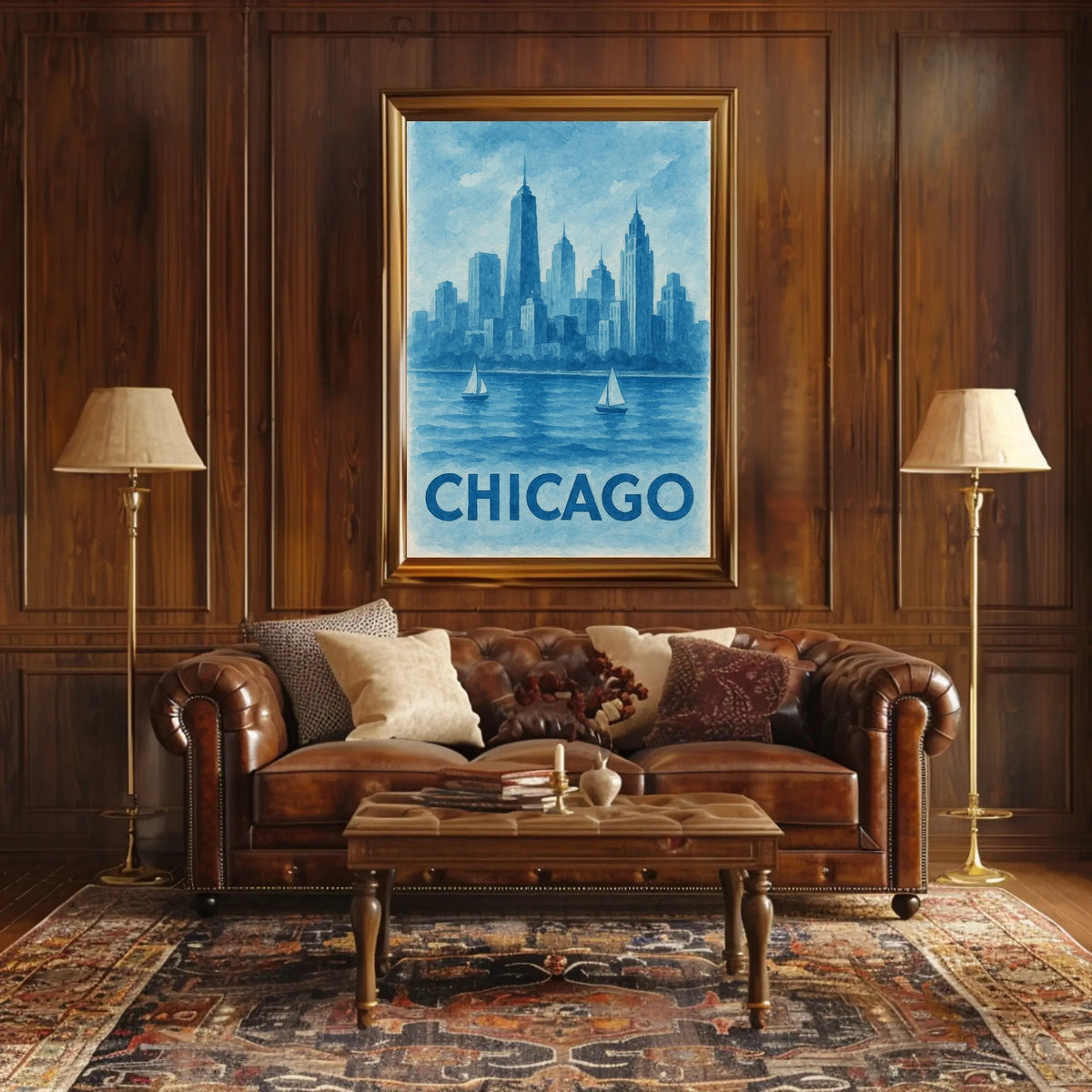Chicago Skyline Watercolor: Urban or Cityscape Poster