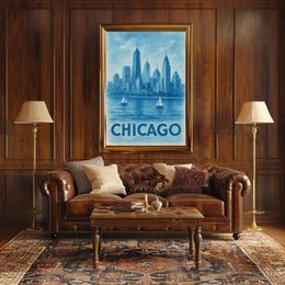 Chicago Skyline Watercolor: Urban or Cityscape Poster