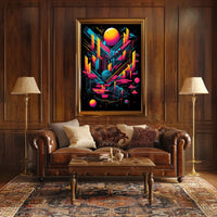 Neon Geometric Cosmos Poster