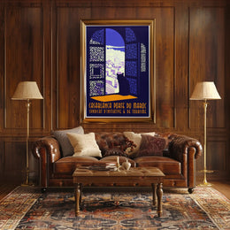 Casablanca Cat Cityscape Vintage Poster PosterGoat