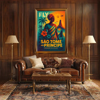 São Tomé and Príncipe Travel Poster Vibrant Island Escape PosterGoat