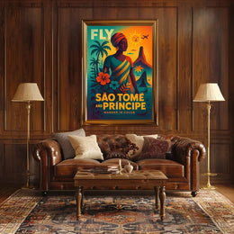 São Tomé and Príncipe Travel Poster Vibrant Island Escape PosterGoat